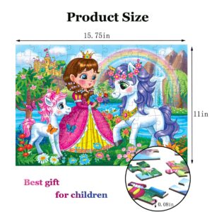 Puzzles for Kids Ages 4-8 Year Old - Princess & Unicorns,100 Piece Jigsaw Puzzle for Toddler Children Learning Educational Puzzles Toys