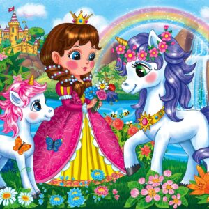 Puzzles for Kids Ages 4-8 Year Old - Princess & Unicorns,100 Piece Jigsaw Puzzle for Toddler Children Learning Educational Puzzles Toys