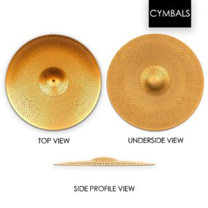 Low Volume 10" Splash Cymbal, 10 inches Practice Splash Cymbal, Quiet Splash Cymbal (10'', Gold)