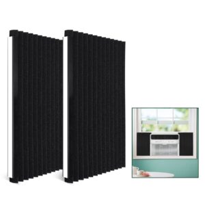 flehomo window air conditioner insulation foam panels, ac side panels kit, 17in h x 9in w x 7/8in t, pack of 2, black