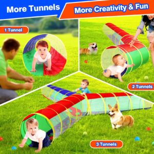 Hoohtoot Kids Crawl Through Play Tunnel, Pop Up Baby Play Tunnel for Toddlers, Game Toy Play Tent for Girl or Dog Cat Pet Tunnel