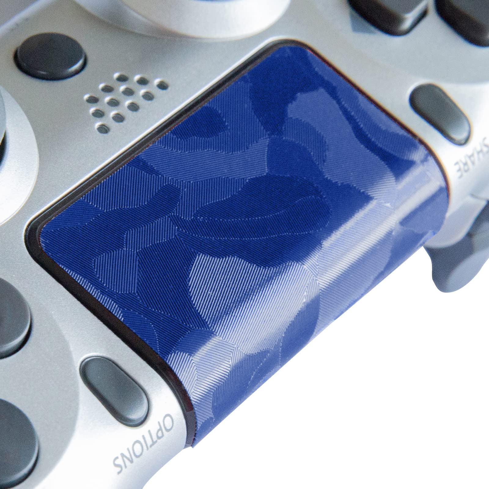 2Pcs of HOTLINEGAMES Touchpad Protector Compatible with PS4 Controller, Enhanced Texture Skin Compatible with Playstation 4 DualShock,Pre-Cut,Easy to Apply,Easily Add Protection (Mirage Camo Blue)