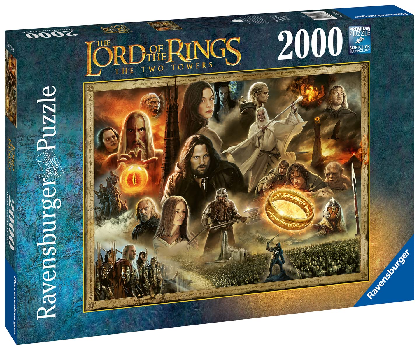 Ravensburger The Lord of The Rings: The Two Towers | Unique 2000 Piece Jigsaw Puzzle for Adults | Stimulating Brain Game | Perfect Interlocking Fit - 17294 | Softclick Technology for Seamless Puzzling