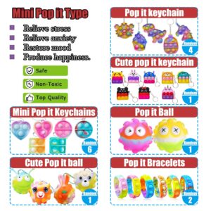 102 PCS Premium Party Favors Toys for Kids,Assortment Mini Pop Fidget it Toys for All Ages Kids,Classroom prizes,Treasure Chest,Prize Box Toys, Goody Bag Fillers,Carnival Prizes for Boys Girls 4-10