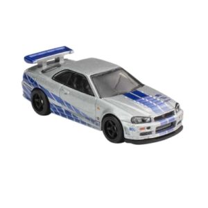 Hot Wheels Retro Entertainment Collection,Nissan Skyline R34, TV, & Video Games, Iconic Replicas for Play or Display, Gift for Collectors