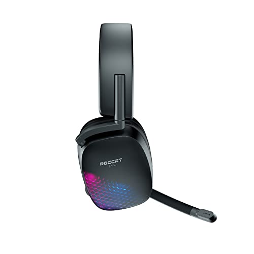 ROCCAT Syn Max Air PC Wireless 3D Audio RGB Gaming Headset, Simultaneous Wireless & Bluetooth Connections, 16-Hour Battery & Charging Dock, Immersive 3D Audio & AIMO RGB Lighting