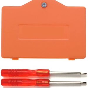 Plastic Battery Cover Lid Door with Screwdrivers for Gameboy Advance SP GBA SP Game Console Back Door Replacement (Orange)