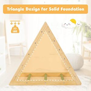 HONEY JOY Triangle Climber, Kids Wooden Climbing Triangle Ladder, 3 Different Climbing Ladders, Indoor Climbing Toys for Playground, Gym & Daycare, Gift for Boys Girls 3+ (Colorful)