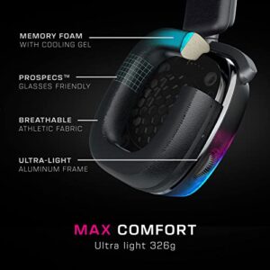 ROCCAT Syn Max Air PC Wireless 3D Audio RGB Gaming Headset, Simultaneous Wireless & Bluetooth Connections, 16-Hour Battery & Charging Dock, Immersive 3D Audio & AIMO RGB Lighting