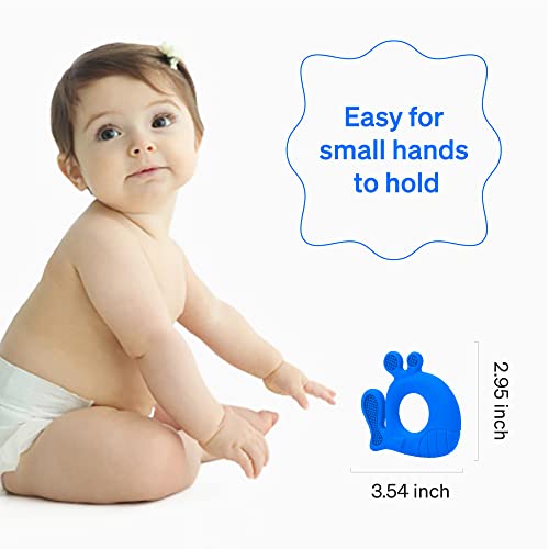 LoveNoobs Baby Teething Toys, BPA Free 100% Food-Grade Silicone Teether, Non-Toxic Teething Toys for Babies 0-6 Months 6-12 Months, Safe Baby Chew Toy with Cotton Pouch, First Easter Gifts for Baby