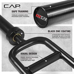 CAP Barbell 2' Solid Olympic Triceps Bar, No Collars, Black (New Version) (OBIS-34SB-3)