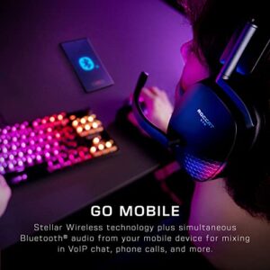 ROCCAT Syn Max Air PC Wireless 3D Audio RGB Gaming Headset, Simultaneous Wireless & Bluetooth Connections, 16-Hour Battery & Charging Dock, Immersive 3D Audio & AIMO RGB Lighting