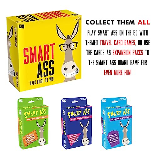 University Games | Smart Ass Bingeworthy Tuck Box Card Game, Perfect for Game Night on The Go for 2 or More Players Ages 12 and Up