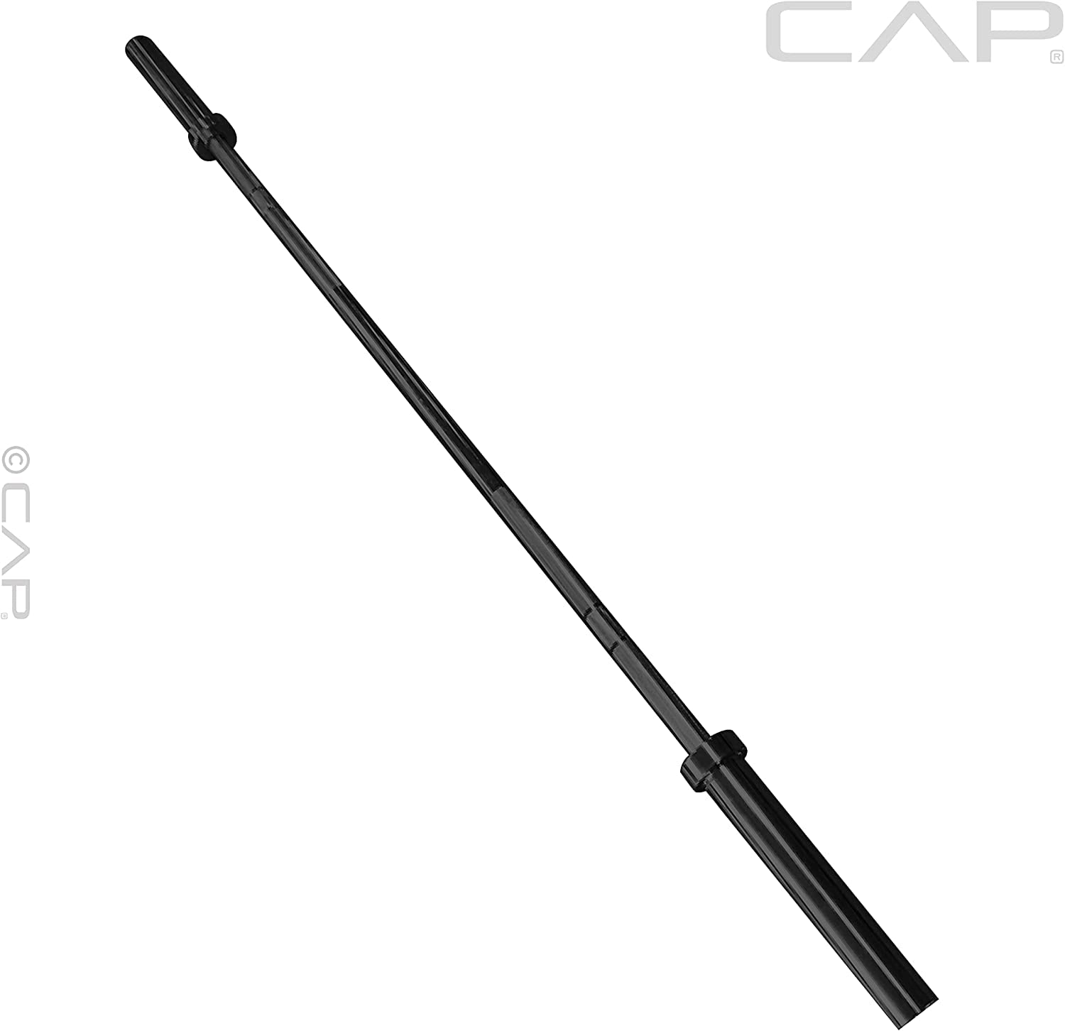 CAP Barbell 2' Olympic Solid 6 ft Bar, Bronze Bushings, Black (New Version) (OBIS-72B-3)