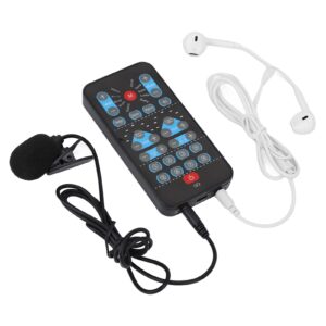 portable live sound card,8 sound effects external mini voice changer,support multi languages beautification handheld sound card for mobile phone computer