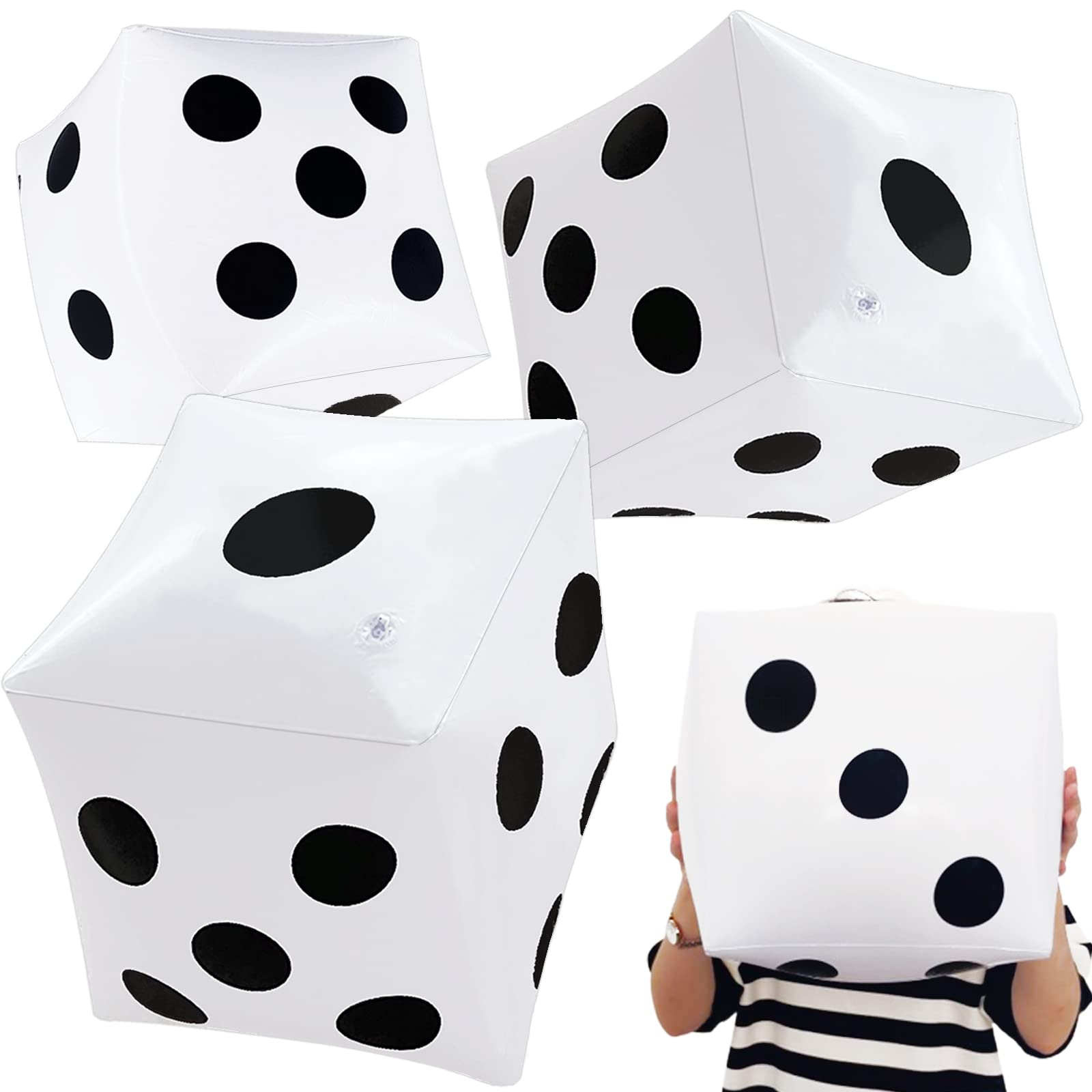 3 Pack 13 Inch Jumbo Inflatable Dice,Fun Giant Large Inflatable Dice for Indoor Outdoor Board Game,Pool Party,Lawn Floor Games