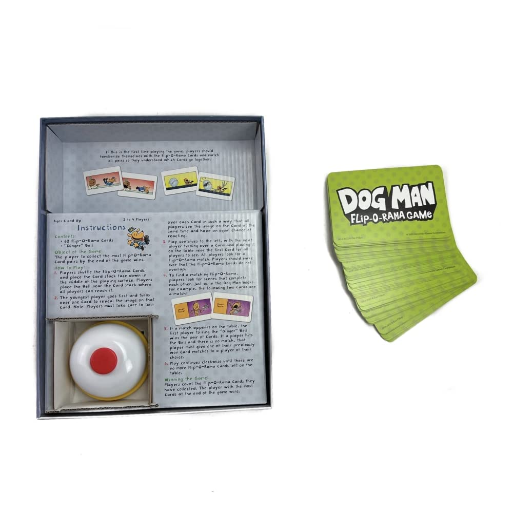 University Games, Dog Man Flip-o-Rama Card Matching Game, Based on The Dog Man Books Series, for 2 or More Players Ages 6 and Up