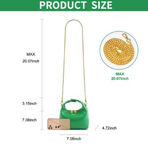 SINBONO Small Top Handbags for Women, Soft Vegan Leather Shoulder Hobo Crossbody Bag with Golden Chain Strap, Mini Purses Casual Dumpling Pouch