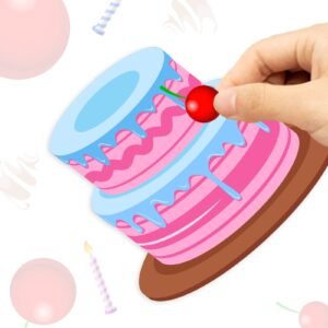 36 PCS Make-a-Cake Sticker Sheets Make Your Own Cake Sticker for Kids Cake Cupcake Craft Sticker Fruit Sweets and Treats Sticker Pad for Kids Classroom Birthday Party Favor Supplies