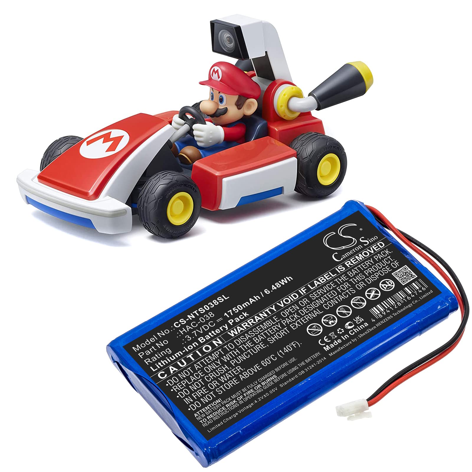 Replacement Battery for Nin-Ten-do HAC-038 Mario Kart Live Home Circuit 1750mAh