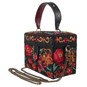 Mary Frances Secret Garden Beaded Embroidered Top Handle Box Handbag, Multi