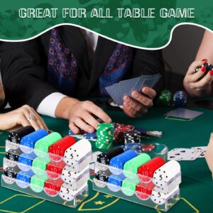 Yulejo 10 Pieces Poker Chip Trays Acrylic Poker Chip Rack Poker Chip Holder Poker Chip Cases for Casino Game