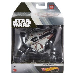 hot wheels star wars starships select premium diecast obi-wan kenobi's jedi interceptor