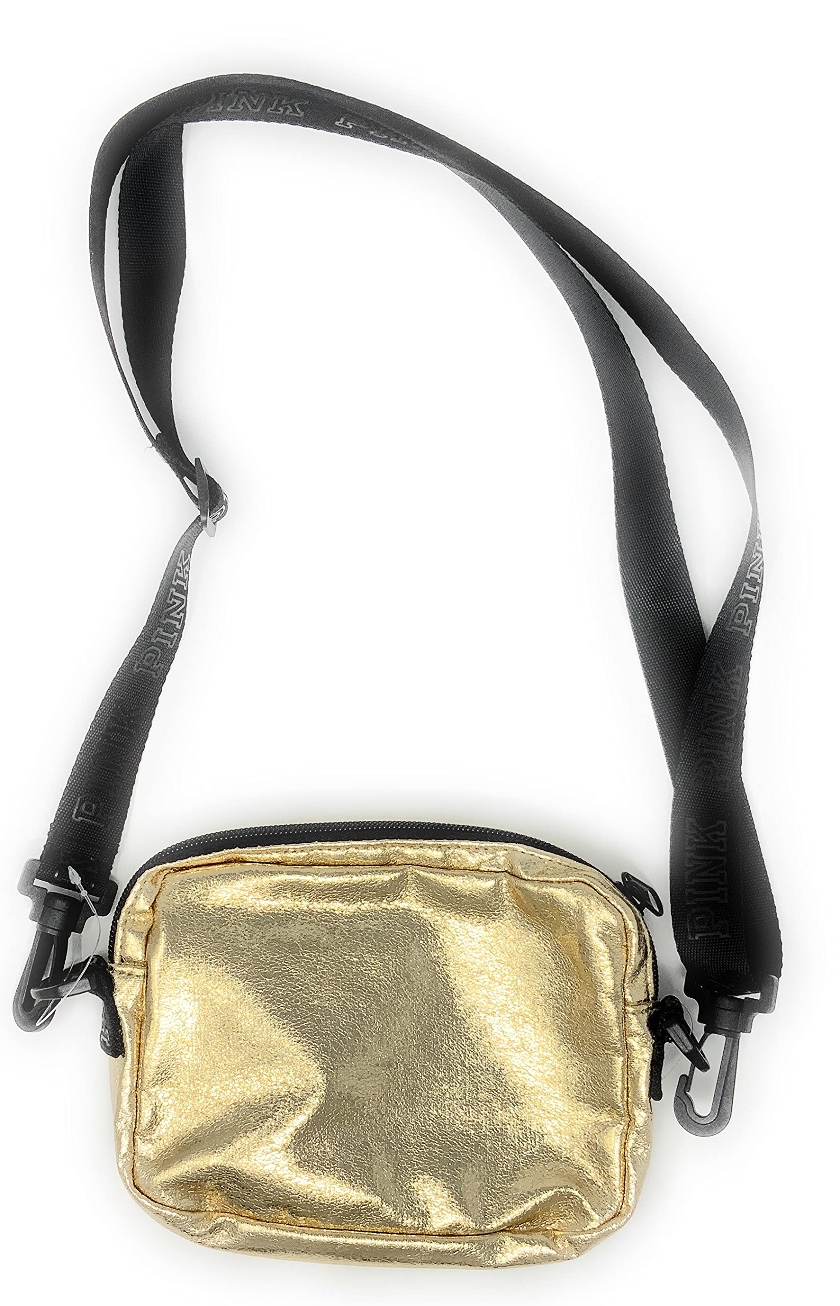 Victoria's Secret Pink Crossbody Belt Bag convertible, Gold Metallic