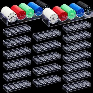 yulejo 10 pieces poker chip trays acrylic poker chip rack poker chip holder poker chip cases for casino game