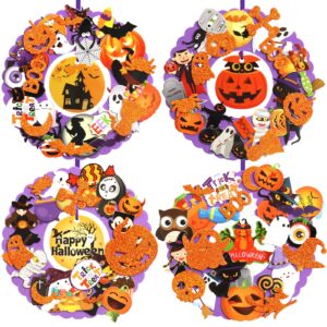 fancy land halloween wreath craft kit foam crafts for kids trick or treat decorations 12 sets