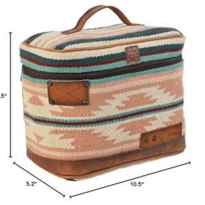 STS Ranchwear Palomino Serape Train Case, Durable Compact Travel Zipper Handbag with Leather Accents