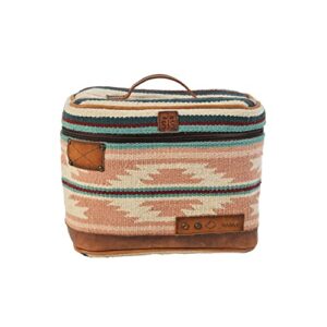 STS Ranchwear Palomino Serape Train Case, Durable Compact Travel Zipper Handbag with Leather Accents