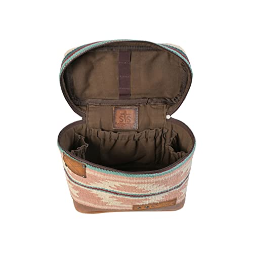 STS Ranchwear Palomino Serape Train Case, Durable Compact Travel Zipper Handbag with Leather Accents