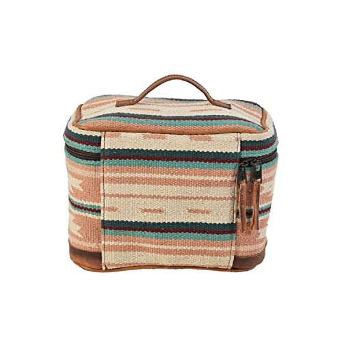 STS Ranchwear Palomino Serape Train Case, Durable Compact Travel Zipper Handbag with Leather Accents