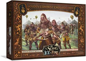 cmon a song of ice and fire tabletop miniatures game golden company crossbowmen unit box - deadly mercenary marksmen, strategy game for adults, ages 14+, 2+ players, 45-60 minute playtime, made