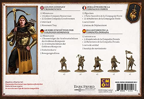 CMON A Song of Ice and Fire Tabletop Miniatures Game Golden Company Crossbowmen Unit Box - Deadly Mercenary Marksmen, Strategy Game for Adults, Ages 14+, 2+ Players, 45-60 Minute Playtime, Made