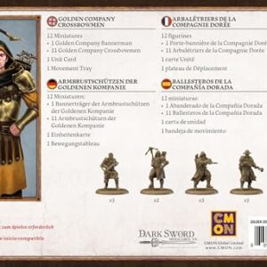 CMON A Song of Ice and Fire Tabletop Miniatures Game Golden Company Crossbowmen Unit Box - Deadly Mercenary Marksmen, Strategy Game for Adults, Ages 14+, 2+ Players, 45-60 Minute Playtime, Made