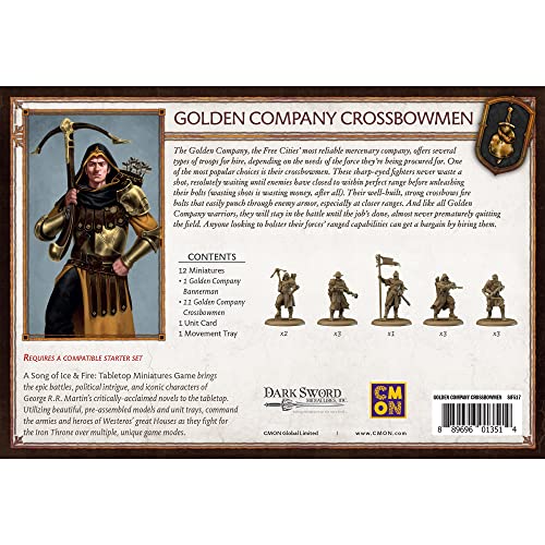 CMON A Song of Ice and Fire Tabletop Miniatures Game Golden Company Crossbowmen Unit Box - Deadly Mercenary Marksmen, Strategy Game for Adults, Ages 14+, 2+ Players, 45-60 Minute Playtime, Made