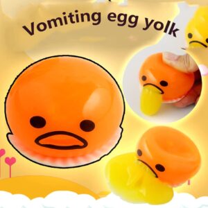 4-Pack Yellow Round Vomit Sucking Lazy Egg Yolk, Vomit Egg Yolk, Stress Relief Toys (8 Packs of Egg Liquid)