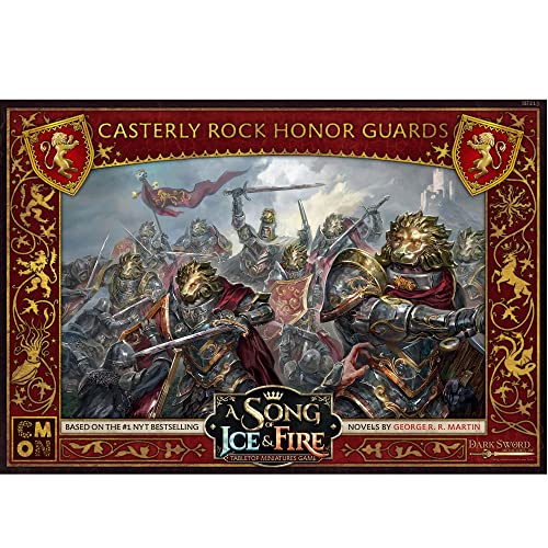 CMON A Song of Ice and Fire Tabletop Miniatures Game Casterly Rock Honor Guards Unit Box - Elite Protectors for Epic Battles! Strategy Game, Ages 14+, 2+ Players, 45-60 Minute Playtime, Made