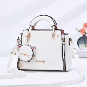 Xiaoyu Fashion Purses and Handbags for Women Ladies Crossbody Bags Top Handle Satchel Shoulder Bags Small Totes (White)