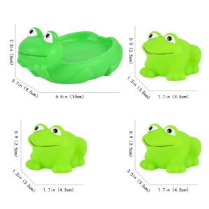 LIANXIN Baby Bath Toys, Rubber Frog Bath Toys for Toddlers 1-3, Floating Bathtub Toy for Infant Kids Age 2-4, Bath Toys Gift for Pool, Family Bath Set of 4