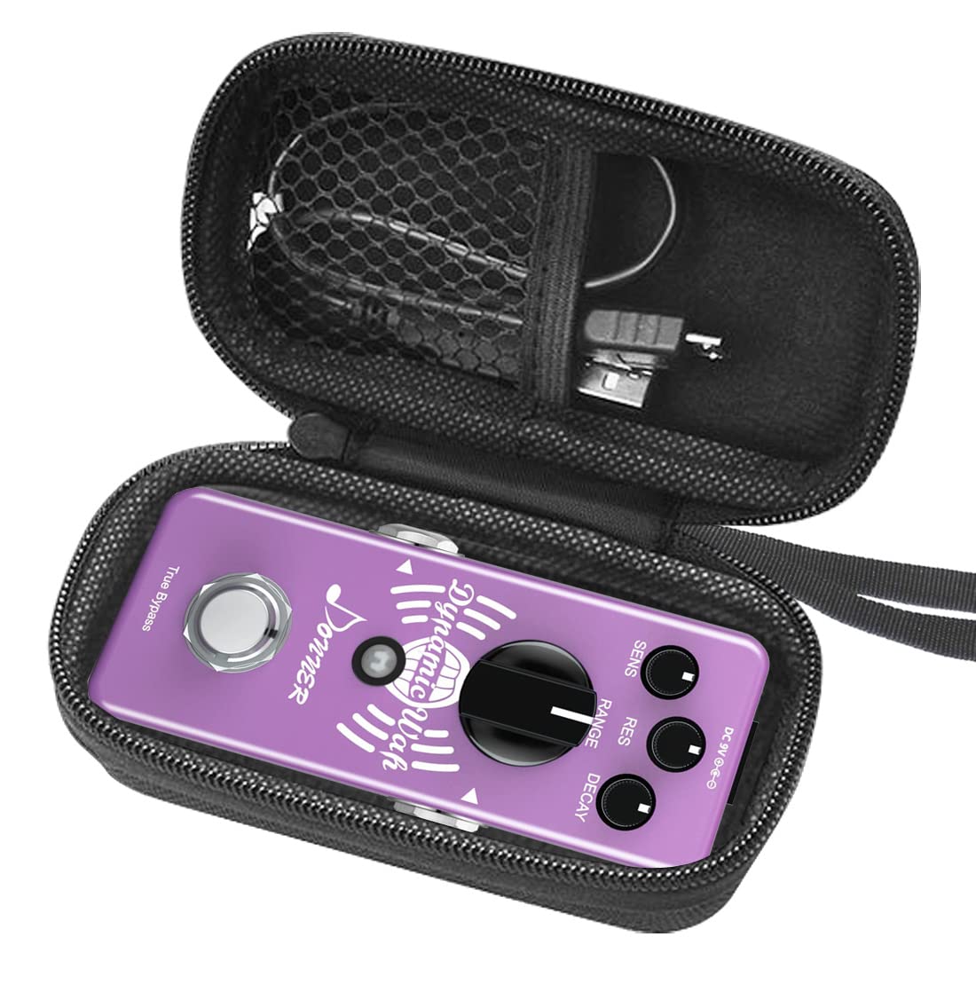 FitSand Hard Case Compatible for Donner Mini Auto Wah Pedal Dynamic Wah Guitar Effect Pedal Envelope Filter True Bypass