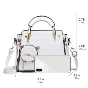 Xiaoyu Fashion Purses and Handbags for Women Ladies Crossbody Bags Top Handle Satchel Shoulder Bags Small Totes (White)