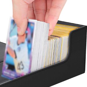 KKU Card Deck Boxes with 4 Pack Acylic Card Cases, Magnetic Closure Trading Card Deck Storage Box Fits 800+ Sleeved Cards MTG Cards