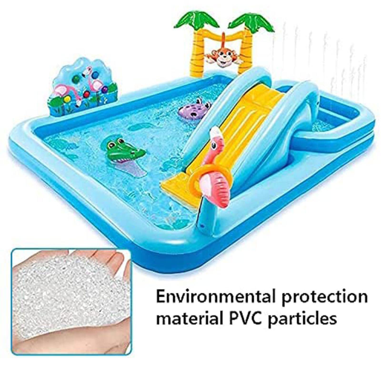 Inflatable Water Play Center Water Pool Slide Activity Center for Outdoor Swimming Pool Inflatable Swimming Pool for 2-6 Years Old