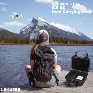 Lekufee Waterproof Hard Carrying Case Compatible with DJI Mini 3 Pro (DJI RC) and DJI RC Remote Controller and DJI Mini 3 Drone Accessories (Case Only)