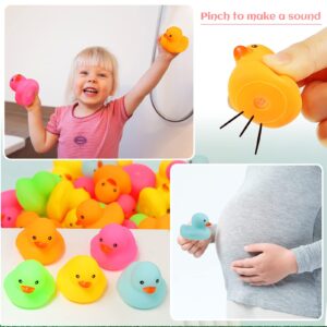 50 Pack Multicolor Mini Rubber Duck Bath Toy Colored Little Ducks