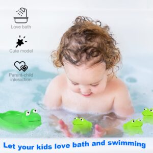 LIANXIN Baby Bath Toys, Rubber Frog Bath Toys for Toddlers 1-3, Floating Bathtub Toy for Infant Kids Age 2-4, Bath Toys Gift for Pool, Family Bath Set of 4