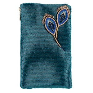 Mary Frances Peacock Pride Beaded Crossbody Phone Bag, Multi